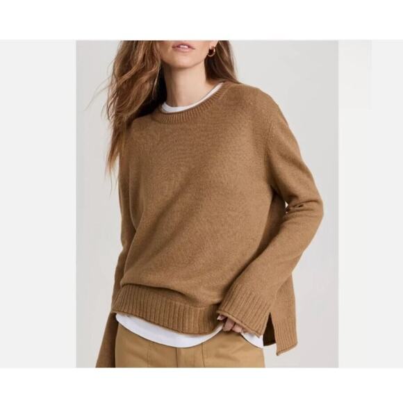 Jenni Kayne Sz XS Everyday Sweater camel wool blend Crewneck - Picture 1 of 11